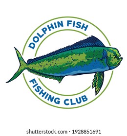 Dolphin fish in colorful vector illustration, perfect for fishing club logo and fishing event, also tshirt design    