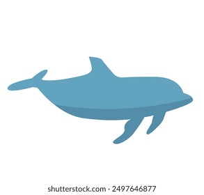 dolphin fish flat design vector