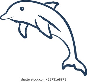 Dolphin Fish hand drawn vector illustration