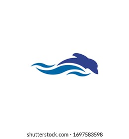 Dolphin fish icon logo design vector template
