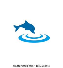 Dolphin fish icon logo design vector template