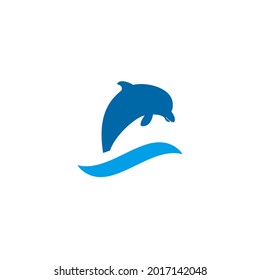 Plantilla vectorial de diseño del logotipo del icono del pez delfín
