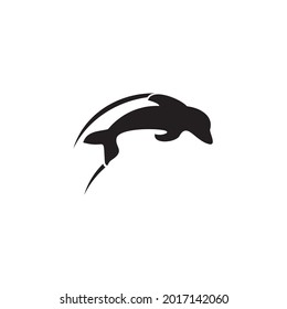 Dolphin fish icon logo design vector template