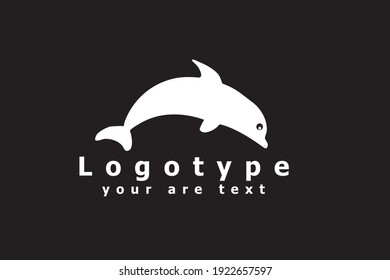 dolphin fish image logo on black background colors