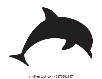 dolphin fish jumping silhouette icon