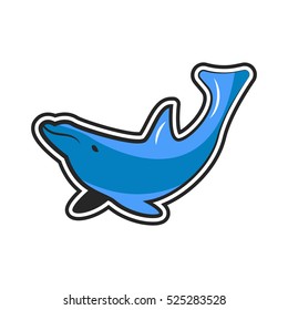 Dolphin Fish Logo Design Template
