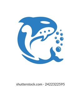 Dolphin fish Logo Design Vector