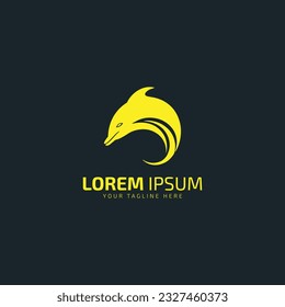 dolphin fish logo icon vector design illustration