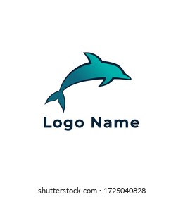 Dolphin fish logo. Simple and cool fish logo template vector