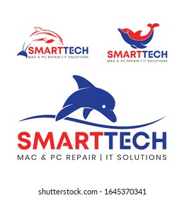 Dolphin, Fish Logo Vector Design Template