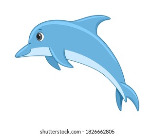 Vector Illustration Funny Dolphin Jumping Fun Stock Vector (Royalty ...