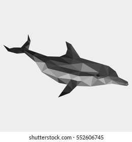 DOLPHIN FISH SEA POLYGONAL LOW POLY GEOMETRIC TRIANGLE