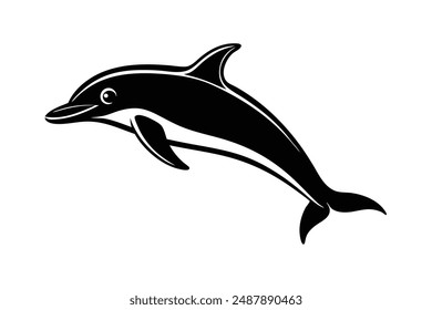 dolphin fish silhouette vector illustration