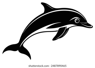 dolphin fish silhouette vector illustration