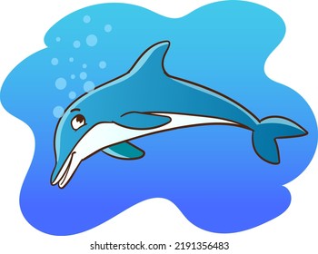 dolphin fish swimming in the sea vector illustration