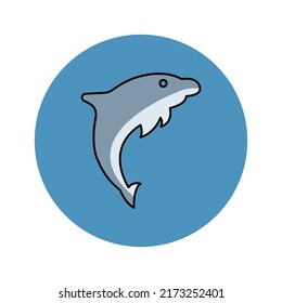 Dolphin fish Vector icon which is suitable for commercial work and easily modify or edit it

