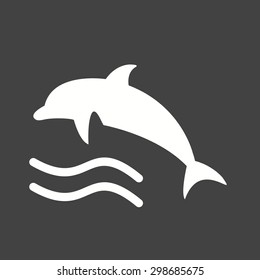 Dolphin, fish, water icon vector image. Can also be used for summer, recreation and fun. Suitable for use on mobile apps, web apps and print media.