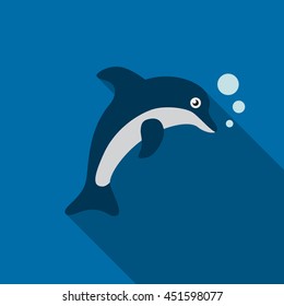 Dolphin flat icon illustration isolated vector sign symbol