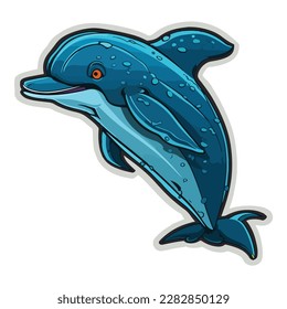Dolphin Flat Icon Isolated On White Background