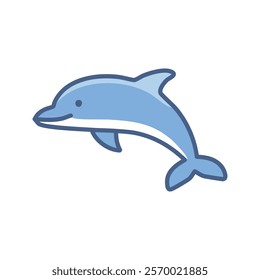 Dolphin flat icon isolated on white background for your web and mobile app design