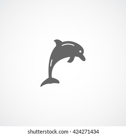 Dolphin Flat Icon On White Background