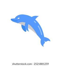 Ícones planos do Dolphin, ilustração de vetor