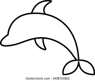 Dolphin flat illustration on white