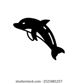 Dolphin Glyph Icon, Vector illustration