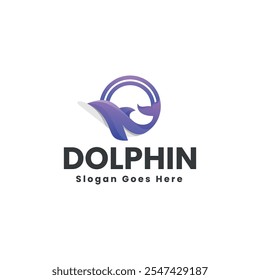 Dolphin Gradient Plantilla de Logo Colorido
