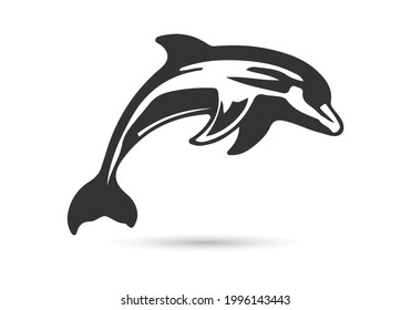 Dolphin graphic icon. Dolphin sign isolated on white background.