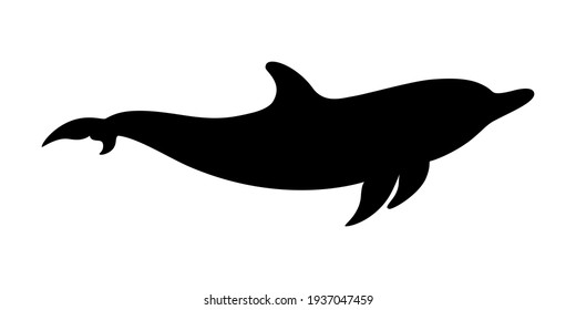 Dolphin graphic icon. Swimming dolphin sign isolated on white background. Dolphin as sea life symbol. Vector illustration