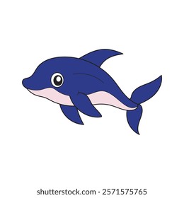 Dolphin Hand Art Vector Illustration Design