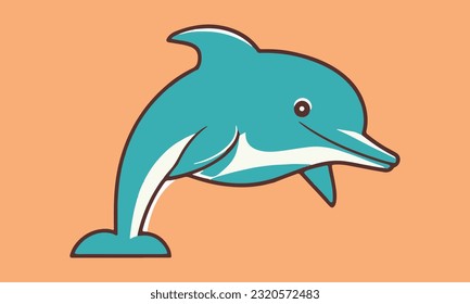 Dolphin Hand drawn logo Icon design