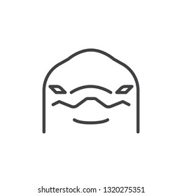 Dolphin head line icon. linear style sign for mobile concept and web design.  