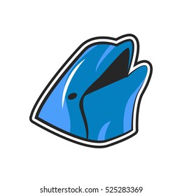 Dolphin Head Logo Design Template