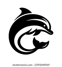 Dolphin icon. Aquatic sea mammal, marine animal. Vector illustration