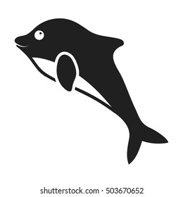 Dolphin icon in black style isolated on white background. Animals symbol stock vector illustration.