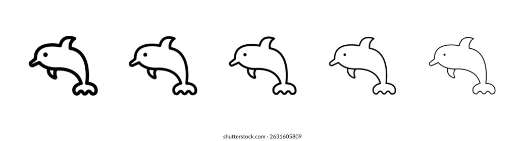 Dolphin icon in black. Vector illustration for graphic design