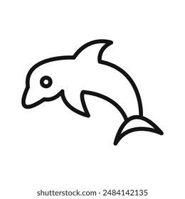 Dolphin icon black and white vector sign