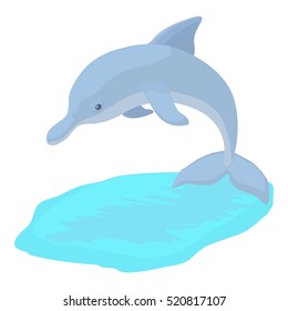 Dolphin icon. Cartoon illustration of dolphin vector icon for web