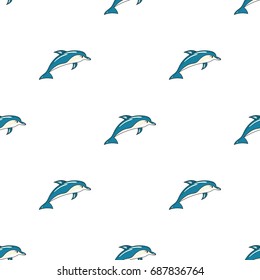 Dolphin icon in cartoon style isolated on white background. Sea animals symbol stock vector illustration.