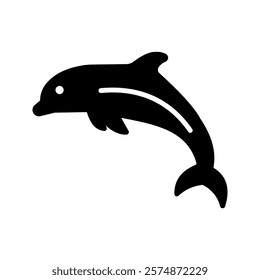 dolphin icon color editable on white background