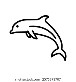 dolphin icon color editable on white background