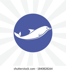 Dolphin icon. design element on white background
