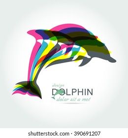 Dolphin icon design element on white background .vector illustration.