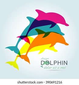 Dolphin icon design element on white background .vector illustration.
