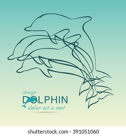 Dolphin icon design element on white background .vector illustration.