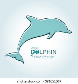 Dolphin icon design element on white background .vector illustration.