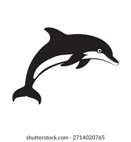 Diseño de icono de delfín sobre un fondo blanco