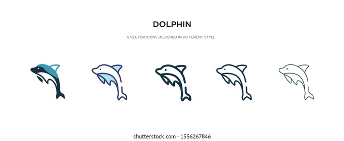 dolphin icon in different style vector illustration. two colored and black dolphin vector icons designed in filled, outline, line and stroke style can be used for web, mobile, ui
